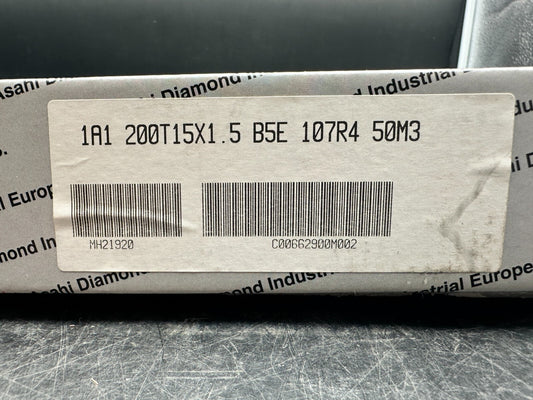 ASAHI DIAMOND WHEEL NEW IN BOX Cassese Machine 1a1 200t15x1.5 b5e 107r4 50m3 - KLR Automation