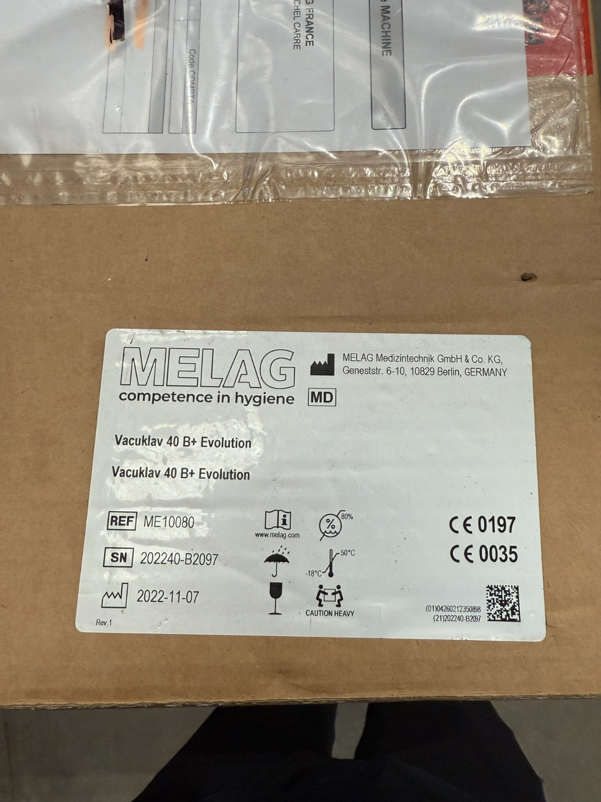 Melag vacuklav 40 B+ ME10080 Autoclave Classe B Stérilisateur Médical Dentaire - KLR Automation