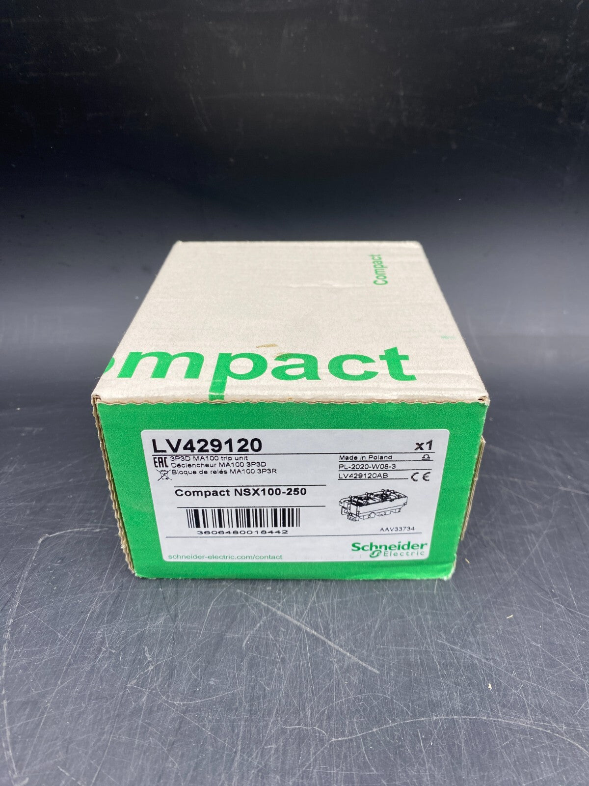 SCHNEIDER ELECTRIC LV429120 COMPACT NSX100-250 3P3DMA100 TRIP UNIT