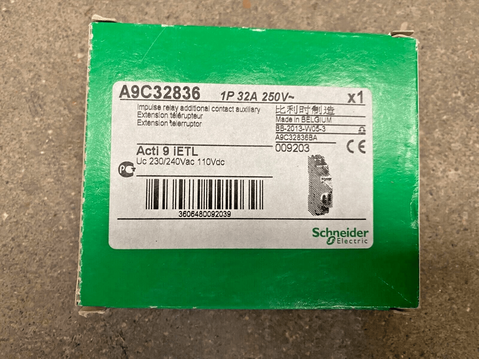 NEW SCHNEIDER ELECTRIC A9C32836 IMPULSE RELAY ADDITIONAL CONTACT AUXILIARY ACTI - KLR Automation