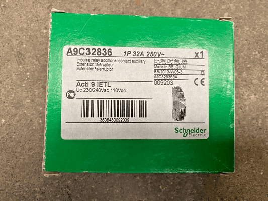 NEW SCHNEIDER ELECTRIC A9C32836 IMPULSE RELAY ADDITIONAL CONTACT AUXILIARY ACTI - KLR Automation