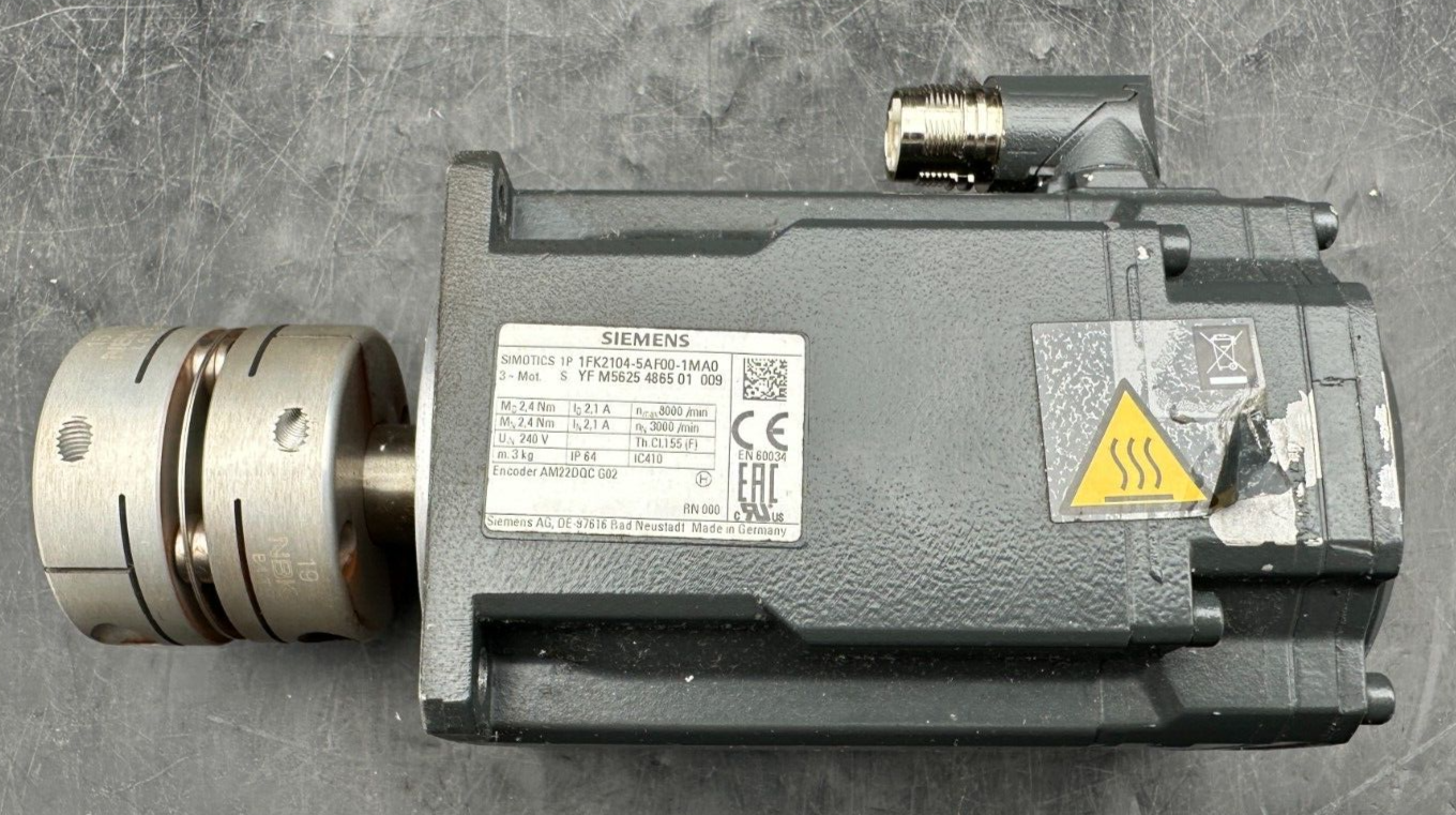 SIEMENS 1FK2104-5AF00-1MA0 2.4 Nm 2.1A 8000/min SERVOMOTOR
