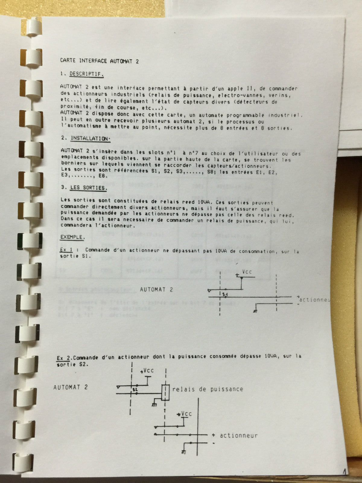 Interface AUTOMAT IEF TELEX  210F Informatique Electronique Francaise  Apple II 