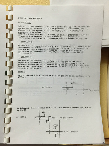 Interface AUTOMAT IEF TELEX  210F Informatique Electronique Francaise  Apple II 