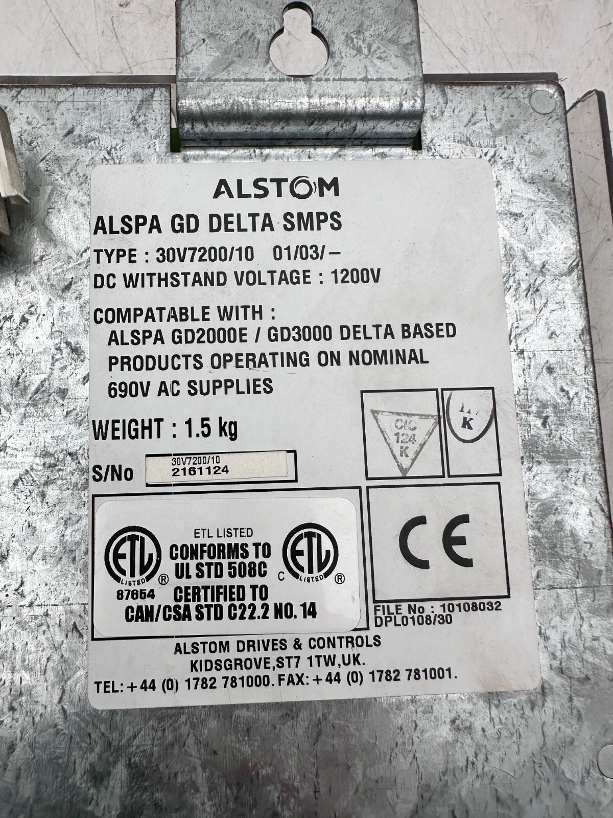ALSTOM ALSPA GD DELTA SMPS 30V7200/10 - KLR Automation