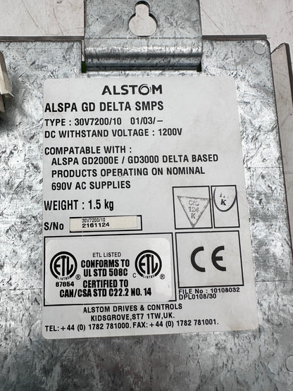 ALSTOM ALSPA GD DELTA SMPS 30V7200/10 - KLR Automation