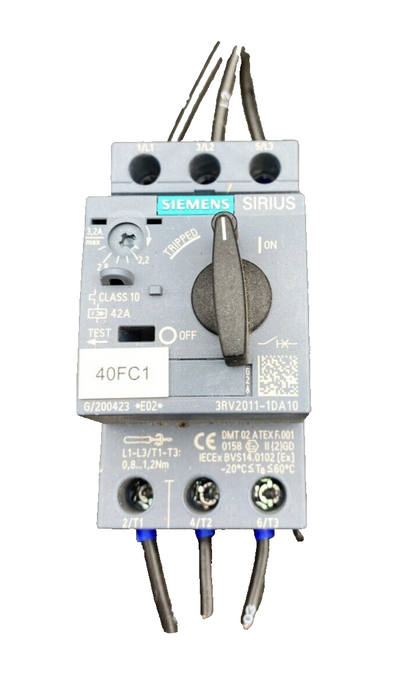 SIEMENS 3RV2011-1DA10 CIRCUIT BREAKER