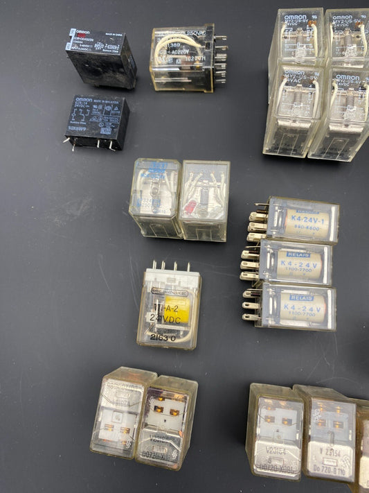 SET OF 73 RELAY OMRON MY2 - US - SV G2R - 14 MY4N KUHNKE 135A4 IDEO RY2S - U FINDER 55.3 - KLR Automation