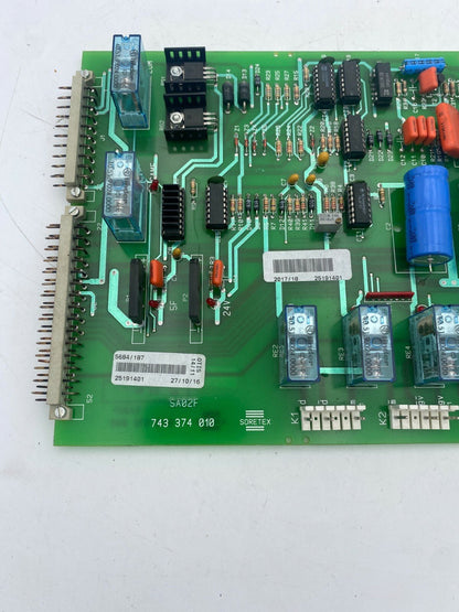 Elevator Lift card SORETEX Thyssen SA02F CIRCUIT RELAIS 743374020 / 010 S200 - KLR Automation