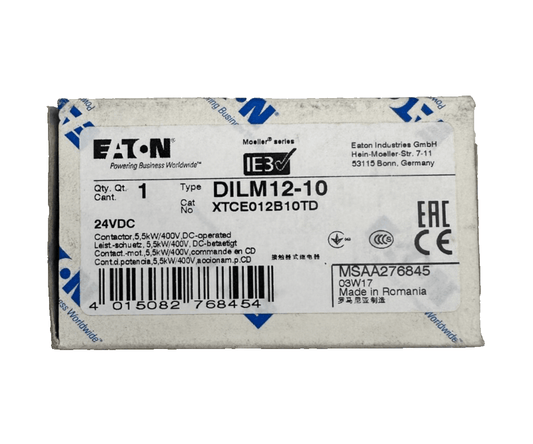 EATON DILM12 - 10 XTCE012B10TD CONTACTEUR 5.5 kW/400VDC COMMANDE EN CD x4pc - KLR Automation