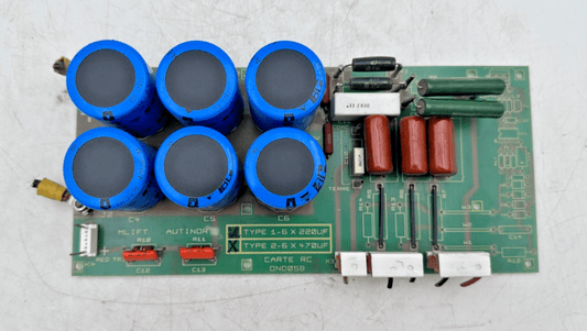 ELEVATOR PARTS LIFT AUTINOR CARTE RC OND05 B MLIFT 1 - 6 x 220UF 2 - 6 x 470UF - KLR Automation