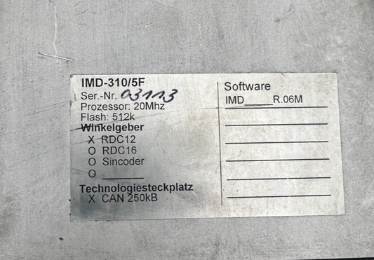 METRONIX IMD-310/5F RDC12 CAN 250kB PROCESSEUR 20MHz FLASH 512k SERVO DRIVE x1pc