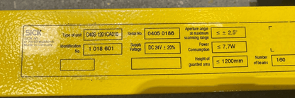 SICK C4000 C40S - 1201CA010 1018601 BARRIERE IMMATERIELLE DE SECURITE EMETTEUR - KLR Automation