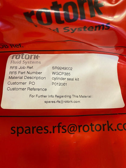 1pc x Rotork WGCP385 Cylinder Seals Kit (Pneumatic) Standard Temp GP d.385 - KLR Automation