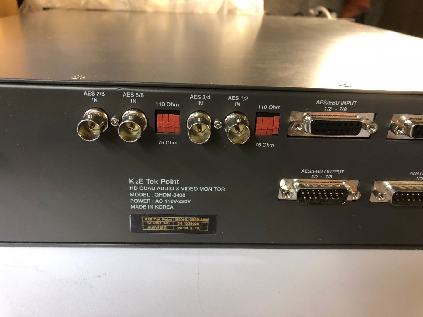  K2E Tek Point HD QUAD AUDIO VIDEO MONITOR QHDM-3408 BroadCast