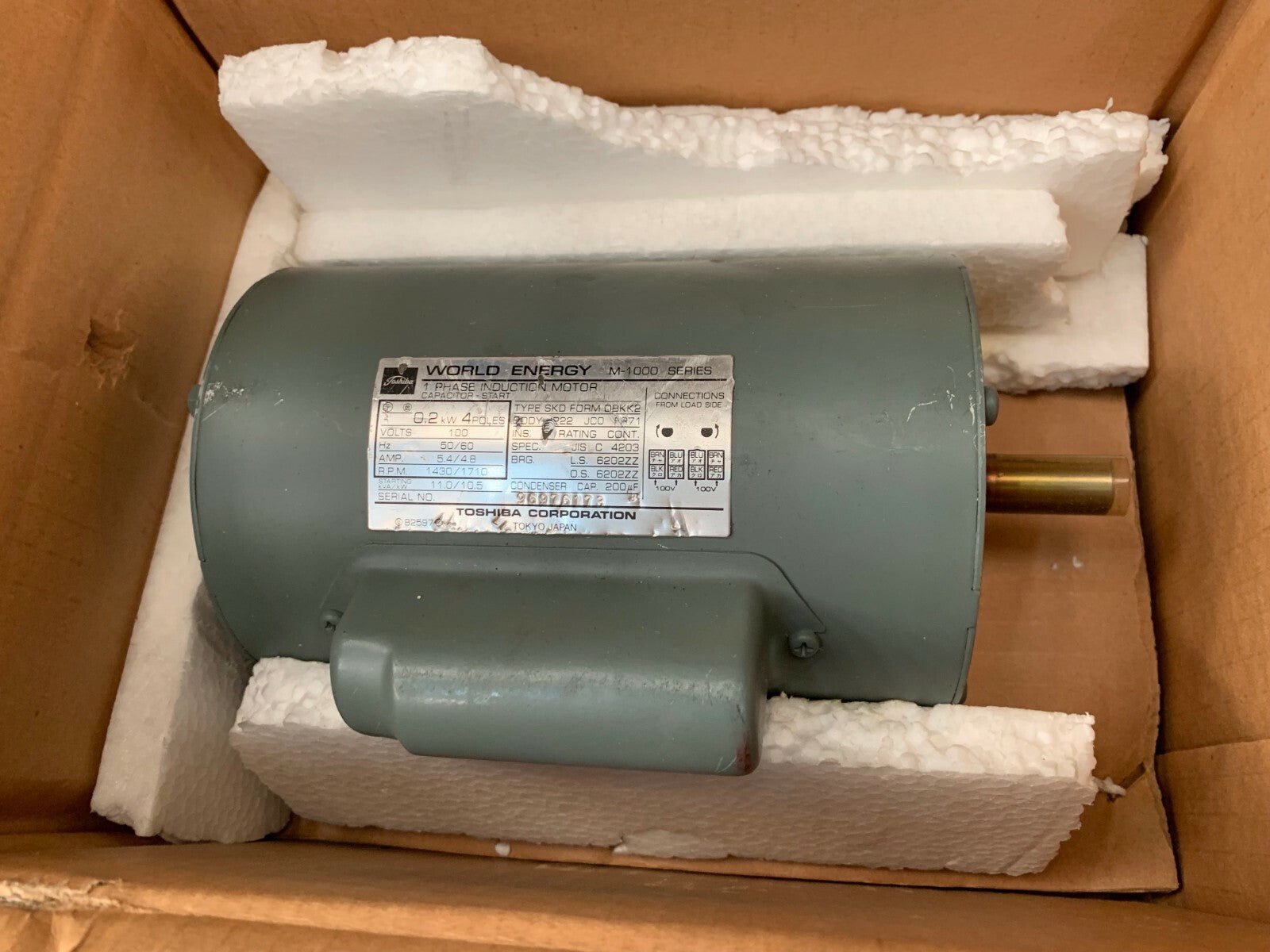NEW OLD STOCK Toshiba, Kitashiba Electric SKD - DBKK2 Motor - KLR Automation