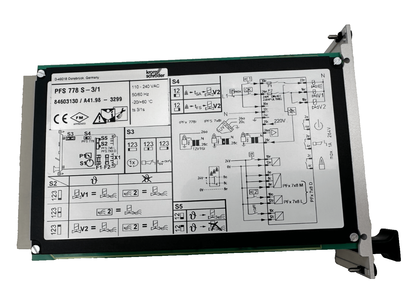 KROM SCHRODER PFS 778 S - 3/1 84603130/A41.98 - 3299 BURNER CONTROLLER - KLR Automation