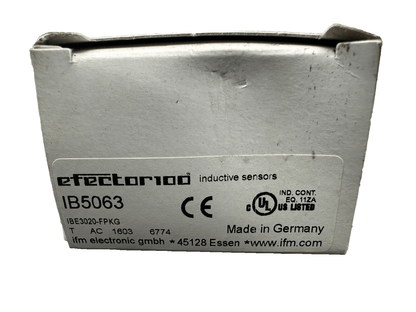 IFM IB5063 IBE3020 - FPKG INDUCTIVE SENSOR x1pc - KLR Automation