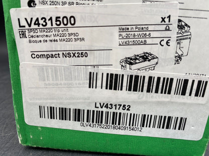 SCHNEIDER ELECTRIC LV431500 COMPACT NSX250 PL - 2018 - W06 - 6 + LV431406 - KLR Automation