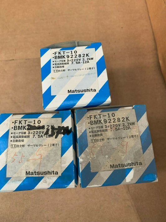 3 x Matsushita Electric FKT-10 BMK-22-82 Thermal Overload Relay