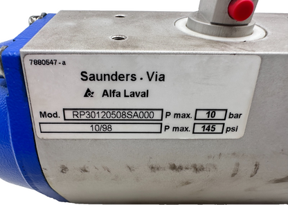 ALFA LAVAL SAUNDERS VIA RP30120508SA000 10/98 10BAR 145 PSI