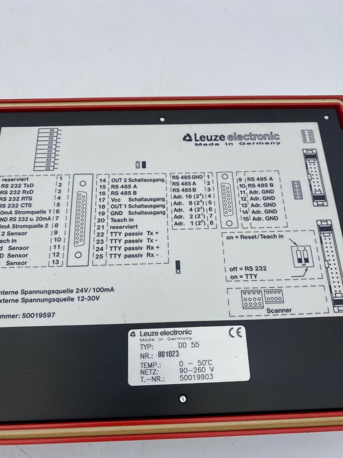 LEUZE ELECTRONIC DD 55 Displaydecoder V44.20 - used - 50019903 without key 1 - KLR Automation