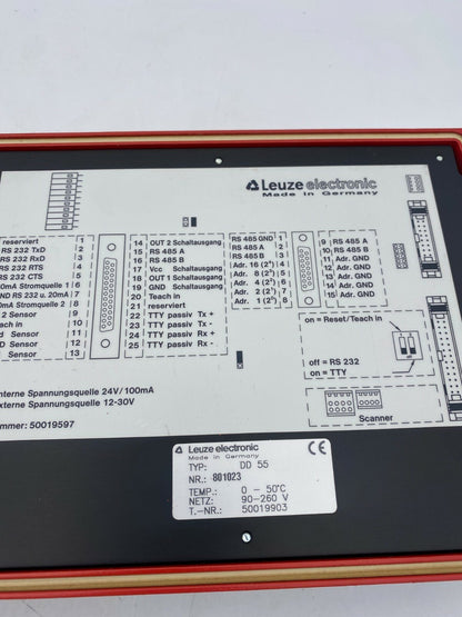 LEUZE ELECTRONIC DD 55 Displaydecoder V44.20 - used - 50019903 without key 1 - KLR Automation