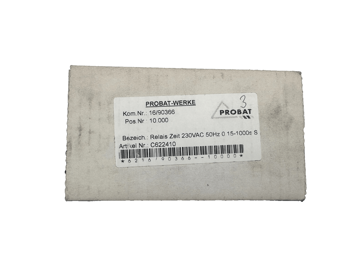 PROBAT - WERKE 16/90366 10.000 RELAIS TEMPORISE 230VAC 15 - 1000s - KLR Automation