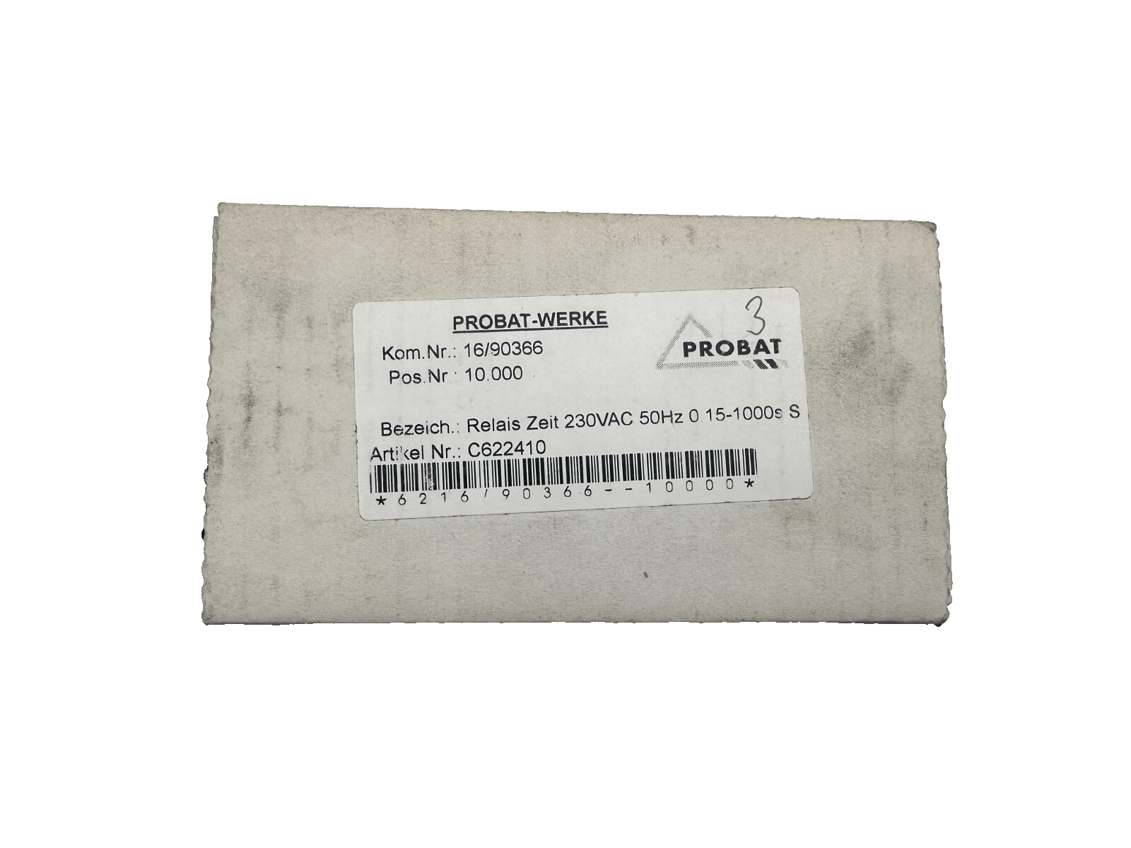 PROBAT - WERKE 16/90366 10.000 RELAIS TEMPORISE 230VAC 15 - 1000s - KLR Automation