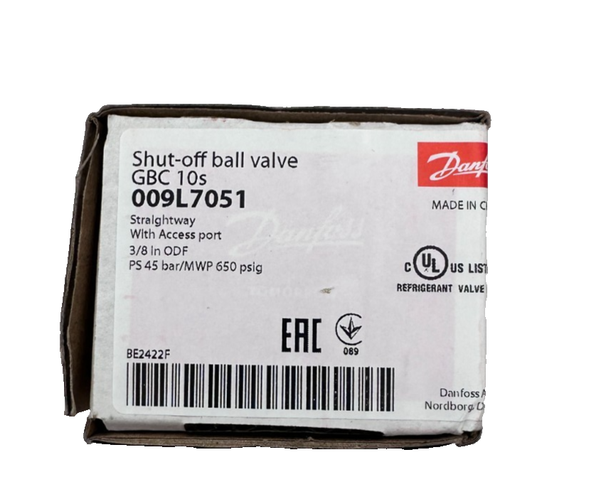 DANFOSS 009L7051 GBC 10s SHUT-OFF BALL VALVE STRAIGHTWAY WITH ACCESS PORT