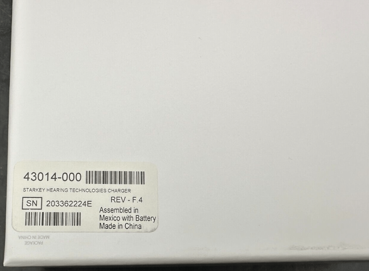 STARKEY STANDARD CHARGER 43014 - 000 STARKEY HEARING TECHNOLOGIES CHARGER - KLR Automation