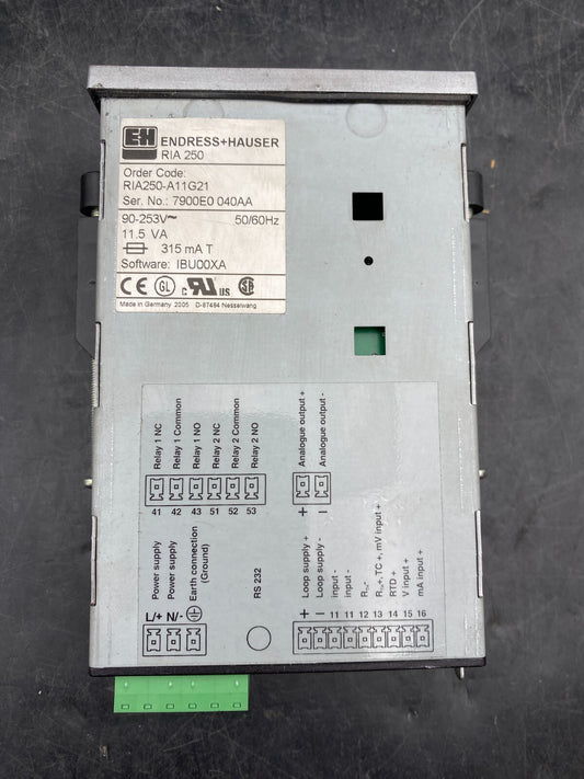 ENDRESS+HAUSER RIA 250 RIA250-A11G21 90-253V PROCESS CONTROLLER x3pc