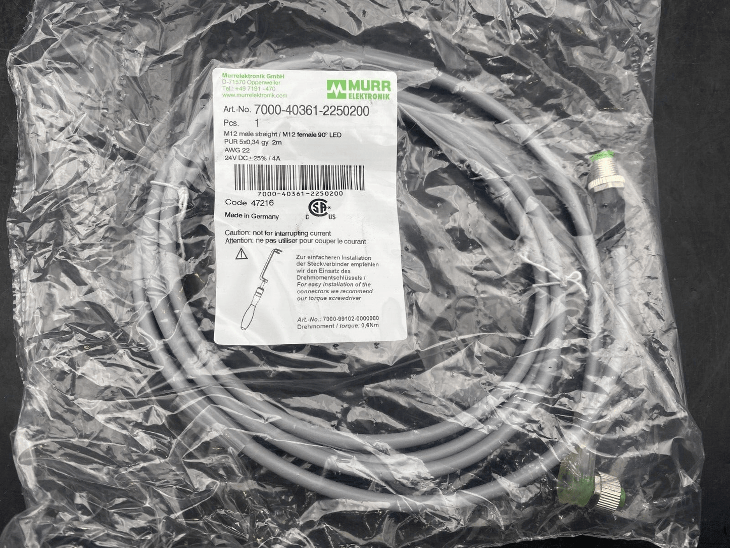 MURR ELEKTRONIC 7000 - 40361 - 2250200 x1pc - KLR Automation