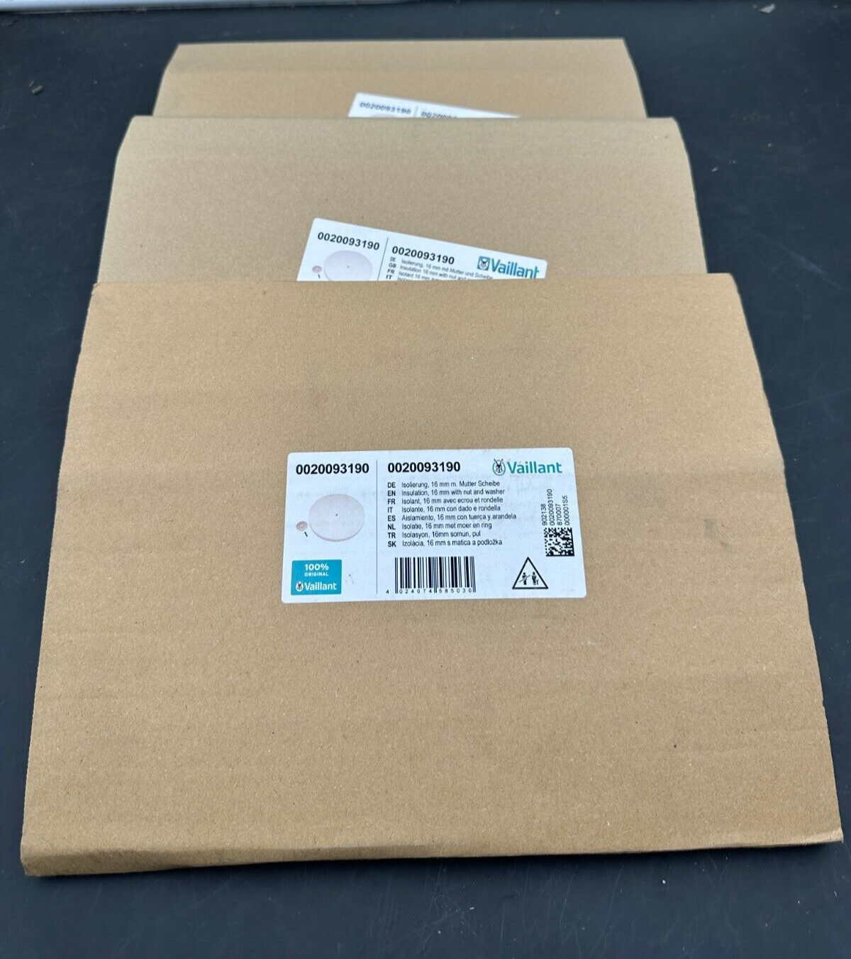 VAILLANT 0020093190 ISOLANT 16 mm AVEC ECROU ET RONDELLE x1pc