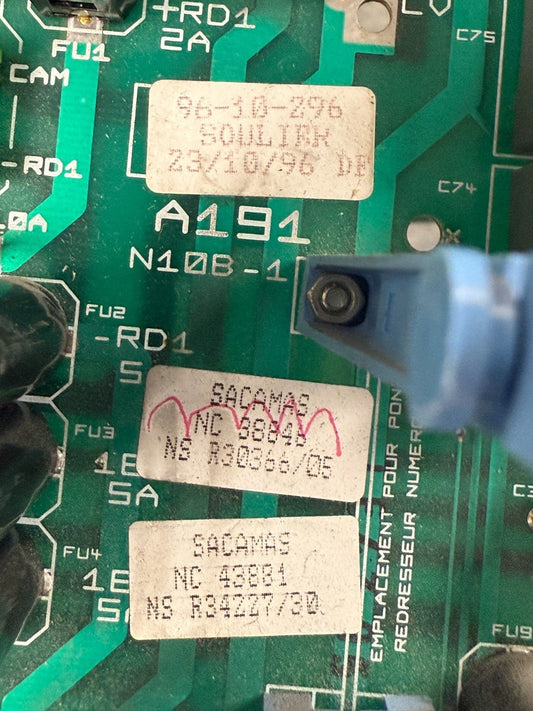 ELEVATOR PARTS LIFT SACAMAS A191 N10B - 1 NC 43881 NS R34227/30 CIRCUIT BOARD - KLR Automation