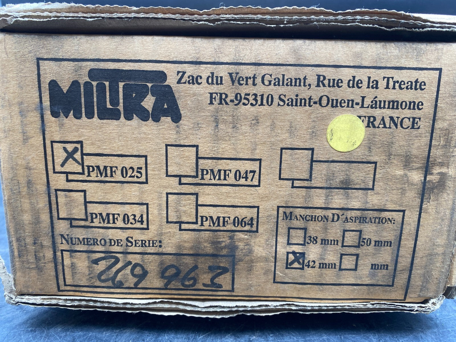 MILTRA PMF 025 42mm POMPE HYDRAULIQUE 269 963