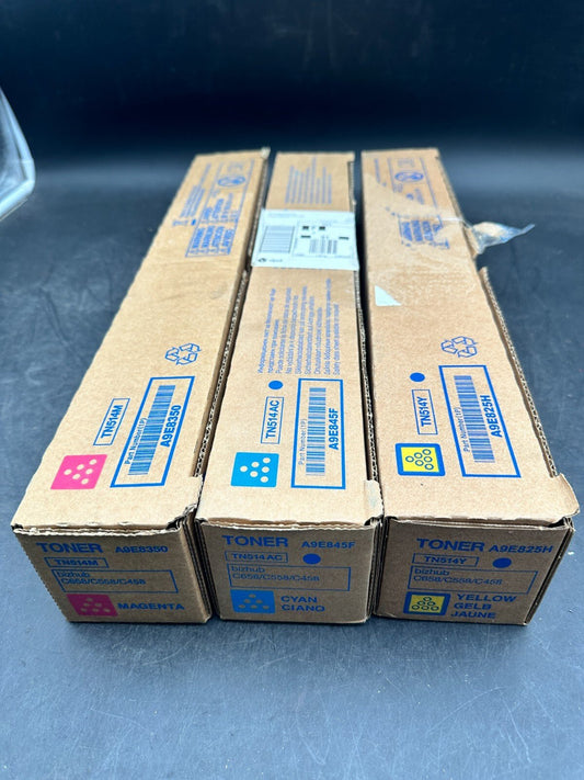 Konica Minolta toner TN514 YMC for bizhub C658/C558/C458 TN514m + TN514AC + TN51 - KLR Automation