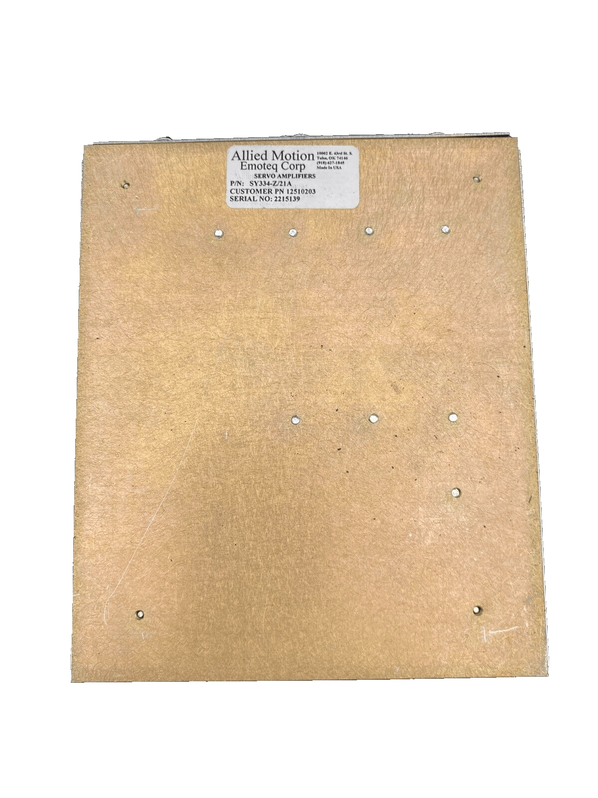 ALLIED MOTION SY334 - Z/21A SERVO AMPLIFIER - KLR Automation