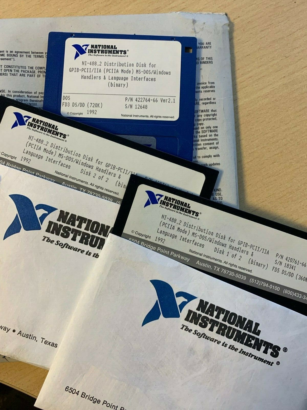 National Instruments Software NI-488.2 for GPIB-PCII/IIA