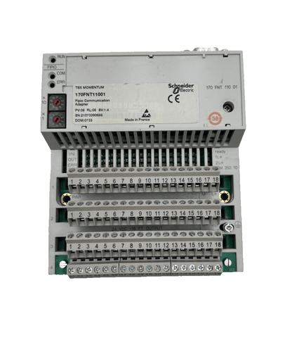 SCHNEIDER ELECTRIC 170FNT11001 FIPIO COMMUNICATION ADAPTER + 170ADM35010 I/O BAS - KLR Automation