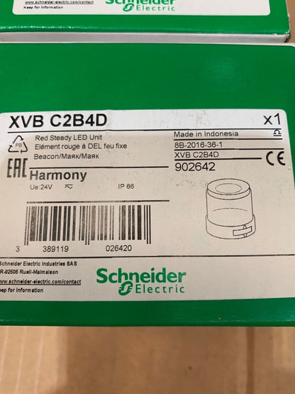 1 x Elément lumineux XVB C Schneider Electric 24 V XVBC2B4D ROUGE - KLR Automation