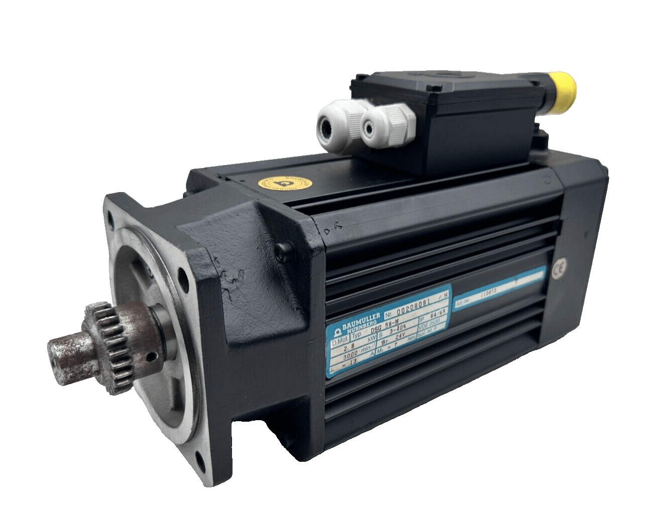 BAUMULLER DSG 56 - M 2.8 kW 3000/min 13A 7 Nm SERVOMOTOR - KLR Automation