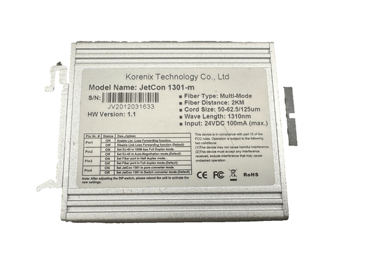 KORENIX JETCON 1301 - m MULTI MODE 2km 50 - 62.5/125µm 1310 nm HW VERSION 1.1 - KLR Automation