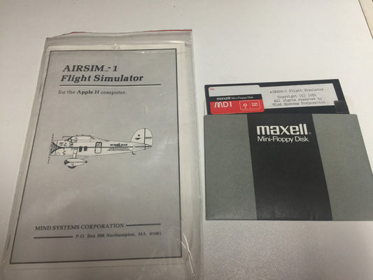 AIRSIM 1 FLIGHT SIMULATOR Fly Game for Apple ii II Plus iie old Vintage 