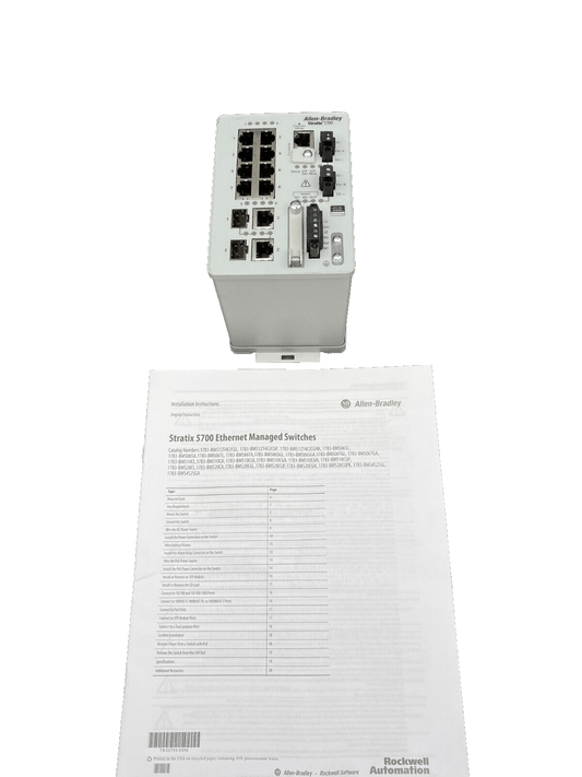 Allen Bradley 1783 - BMS10CGA ALLEN - BRADLEY STRATIX 5700 MANAGED ETHERNET SWITCH - KLR Automation