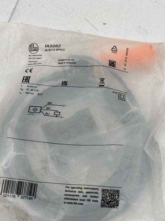 1pc x IFM ELECTRONIC INDUCTIVE SENSOR IA5082 IA - 3010 - BPKG - KLR Automation