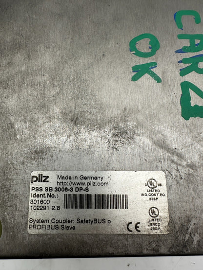 PILZ PSS SB 3006-3 DP-S 301600 SYSTEM COUPLER SAFETY BUS P PROFIBUS SLAVE