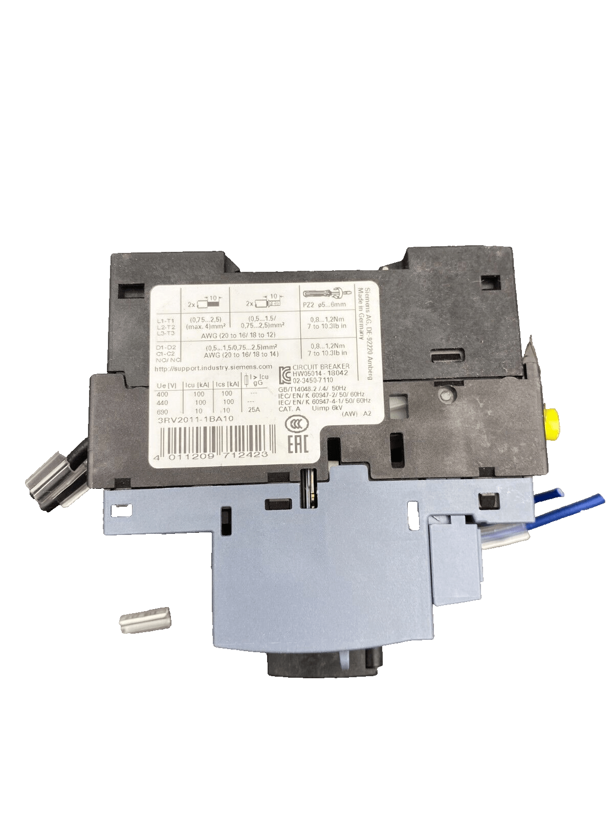 SIEMENS 3RV2011 - 1BA10 CIRCUIT BREAKER x2pc - KLR Automation