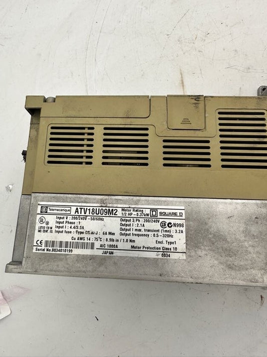 1pc x TELEMECANIQUE VARIATOR ALTIVAR 18 SQUARE D / ATV18U09M2 0.37Kw/0.5HP - KLR Automation