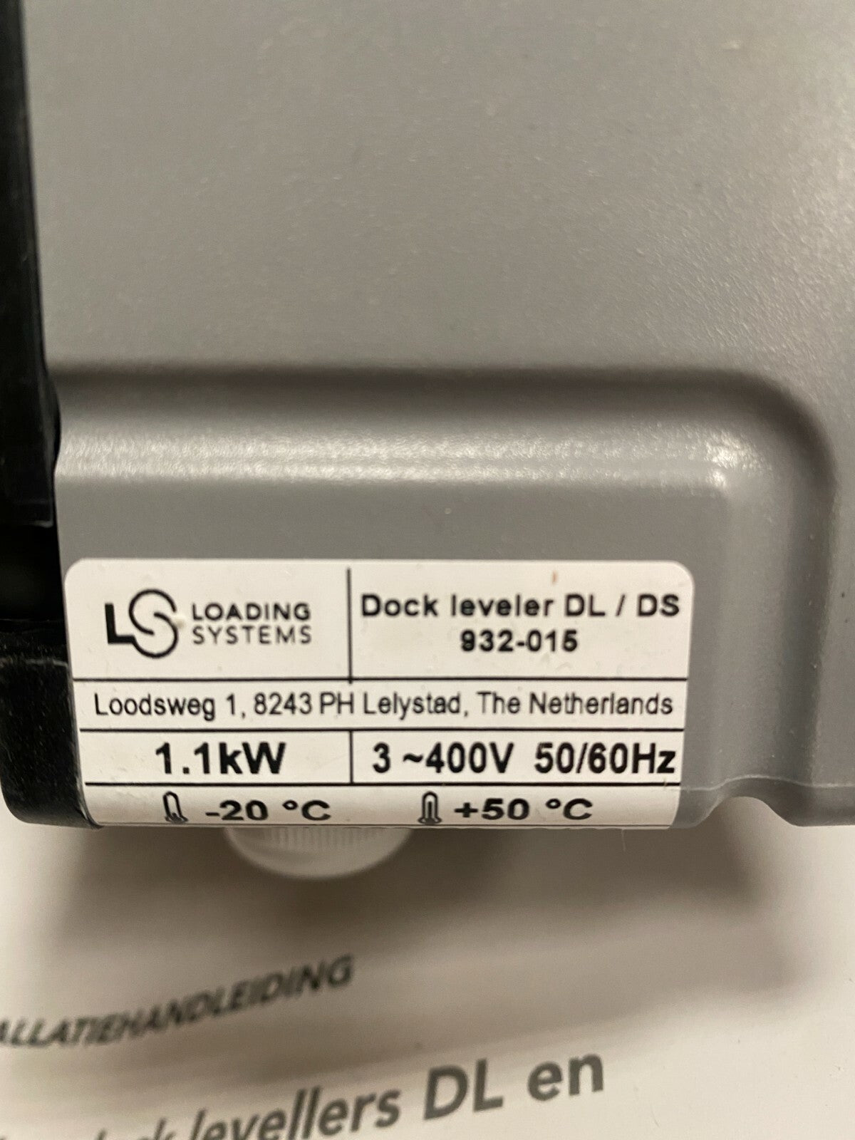 Loading System Door Controler ID 936 - 010 + leveler DL / DS 932 - 015 - KLR Automation